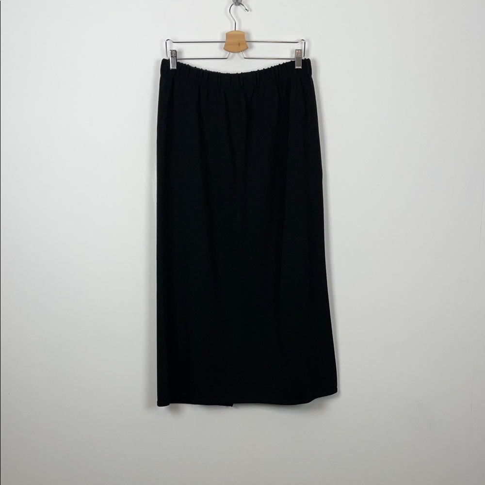 VTG Dylani Knitwear Elegant Elastic Waist Slit Hem Black Womens XL Stretch Skirt